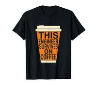 Funny Engineer Cafeína Este Ingeniero sobrevive con café Camiseta