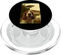 Funny English Springer Spaniel Dog UFO Encounter Aliens PopSockets PopGrip para MagSafe