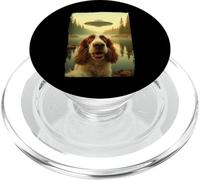 Funny English Springer Spaniel Dog UFO Encounter Aliens PopSockets PopGrip para MagSafe