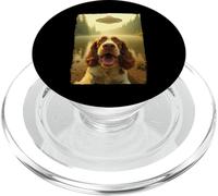 Funny English Springer Spaniel Dog UFO Encounter Aliens PopSockets PopGrip para MagSafe