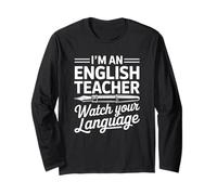 Funny English Teacher Grammar Nerd Novelty Humor Manga Larga