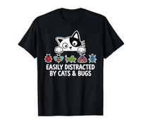 Funny Entomologist Saying Easily Distracted by Cats and Bugs Camiseta