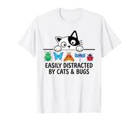 Funny Entomologist Saying Easily Distracted by Cats and Bugs Camiseta