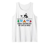 Funny Entomologist Saying Easily Distracted by Cats and Bugs Camiseta sin Mangas