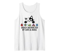 Funny Entomologist Saying Easily Distracted by Cats and Bugs Camiseta sin Mangas