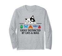 Funny Entomologist Saying Easily Distracted by Cats and Bugs Manga Larga