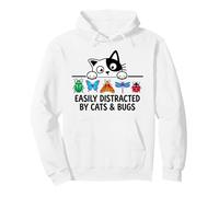Funny Entomologist Saying Easily Distracted by Cats and Bugs Sudadera con Capucha