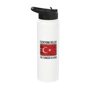 Funny Everyone Relax The Turkish Is Here Turquía Bandera Citas Stainless Steel Insulated Water Bottle