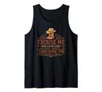 Funny Excuse Me You Look Like You Love Me Botas Cowboy Camiseta sin Mangas