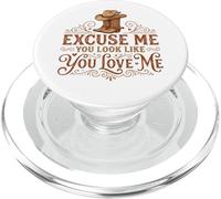 Funny Excuse Me You Look Like You Love Me Botas Cowboy PopSockets PopGrip para MagSafe