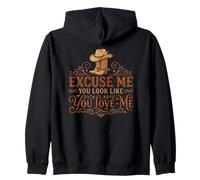 Funny Excuse Me You Look Like You Love Me Botas Cowboy Sudadera con Capucha