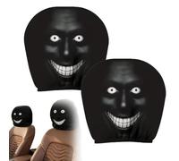Funny Face Car Headrest Covers - Creative Auto Decor | Elastic 2-Pac