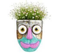Funny Face Planter - Resin Pop Art Wall Vase, Pop Art Human Face Resin Wall Planter, Decorative Hanging Flower Pot for Indoor Outdoor Use, Suitable for Garden, Yard, Balcony, Terrace, Bedroom, Porch