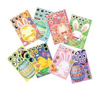 Funny Face Sticker Set, Creative Kids Sticker Activity, 8 Sheets Easter xStickers with Cartoon Expressions, Craft Stickers with Mix Match Faces, Holiday Activity Supplies, Children Home School Crafts