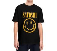 Funny Face T-Shirt Blockchain Bitcoin Vintage Summer Crewneck Hip Hop Tees Oversized