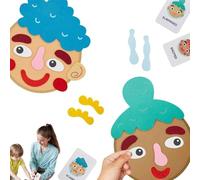 Funny Faces Games - Kit de pegatinas para niños, herramienta de aprendizaje emocional social, juego de pegatinas de fieltro interactivo para diversión multijugador, escuela, parque, coche, casa y