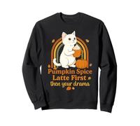 Funny Fall Cat Pumpkin Spice Latte Primero Luego Tu Drama Sudadera