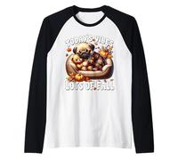 Funny Fall Saying For Fall Pug Puppy Mom & Autumn Dog Lover Camiseta Manga Raglan
