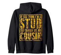 Funny Family Matching Think Im Stud Meet My Cousin Vintage Sudadera con Capucha