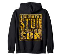 Funny Family Matching Think Im Stud Meet My Son Vintage Sudadera con Capucha