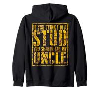 Funny Family Matching Think Im Stud Meet My Uncle Vintage Sudadera con Capucha