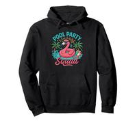 Funny Famingo Pool Party Escuadrón Retro Summer Family Kids Sudadera con Capucha