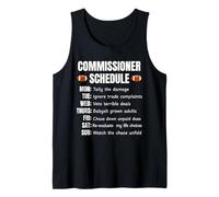 Funny Fantasy Football Commissioner Schedule Draft Day Camiseta sin Mangas