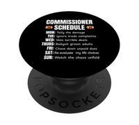Funny Fantasy Football Commissioner Schedule Draft Day PopSockets PopGrip Adhesivo