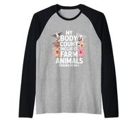 Funny Farm Animals Body Count Sarcástico Dicho Camiseta Manga Raglan