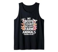 Funny Farm Animals Body Count Sarcástico Dicho Camiseta sin Mangas
