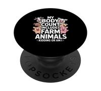 Funny Farm Animals Body Count Sarcástico Dicho PopSockets PopGrip Adhesivo