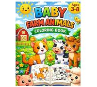 Funny Farm Baby Animal Coloring Book For Kids Aged 3-8:: Cute Farm Animals Coloring Pages for Toddlers and Kids Ages 3-8 | Big, Easy and Fun Coloring Book for Boys and Girls