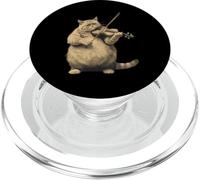 Funny Fat Cat Tocando Violín Moody Cat Músico Musical Hombres PopSockets PopGrip para MagSafe
