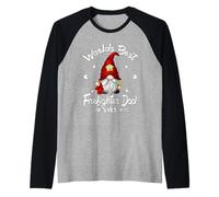 Funny Fathers Day GNOME To Firefighter and Best Fireman Dad Camiseta Manga Raglan
