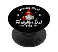 Funny Fathers Day GNOME To Firefighter and Best Fireman Dad PopSockets PopGrip Adhesivo