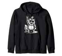 Funny Fatty Cat Loving Rock and Roll Heavy Metal Música Rock Sudadera con Capucha