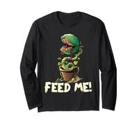 Funny Feed Me Always Hungry Venus Fly Trap Camisa Halloween Manga Larga