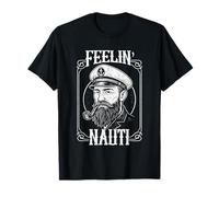Funny Feelin' Nauti Motor Boat Captain Pontooning Camiseta