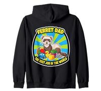 Funny Ferret Dad Mejor Trabajo En El Día Mundial del Padre Padre Padre Sudadera con Capucha