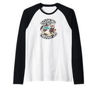 Funny Ferret Dooking My Way Through Life Cartoon Camiseta Manga Raglan