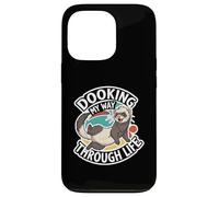 Funny Ferret Dooking My Way Through Life Cartoon Carcasa para iPhone 13 Pro