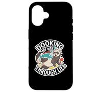 Funny Ferret Dooking My Way Through Life Cartoon Carcasa para iPhone 16