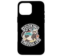 Funny Ferret Dooking My Way Through Life Cartoon Carcasa para iPhone 16 Pro MAX