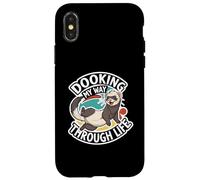 Funny Ferret Dooking My Way Through Life Cartoon Carcasa para iPhone X/XS