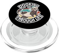 Funny Ferret Dooking My Way Through Life Cartoon PopSockets PopGrip para MagSafe