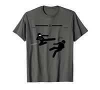 Funny Figures Stick Men Cartoon Fight Gaming Graphic Design Camiseta