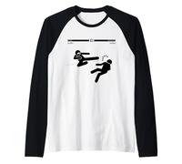 Funny Figures Stick Men Cartoon Fight Gaming Graphic Design Camiseta Manga Raglan