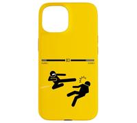 Funny Figures Stick Men Cartoon Fight Gaming Graphic Design Carcasa para iPhone 15