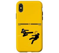 Funny Figures Stick Men Cartoon Fight Gaming Graphic Design Carcasa para iPhone X/XS