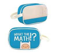 Funny Finn Fan - Bolsa de maquillaje transparente What THE Math!? Regalos de dibujos animados de aventura, Math Tb Reino Unido, Bolsa de maquillaje transparente